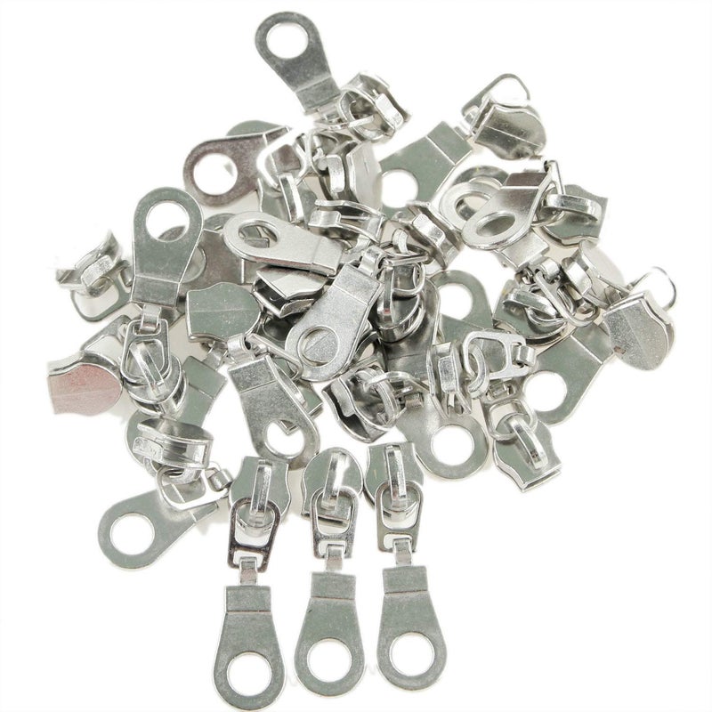 Leekayer #5 Metallic Silver Nylon Coil Zippers by The Yard Bulk 10 Yards Grey Tape with 25pcs Silver Sliders for DIY Sewing Tailor Craft Bag(Grey) - Image 4
